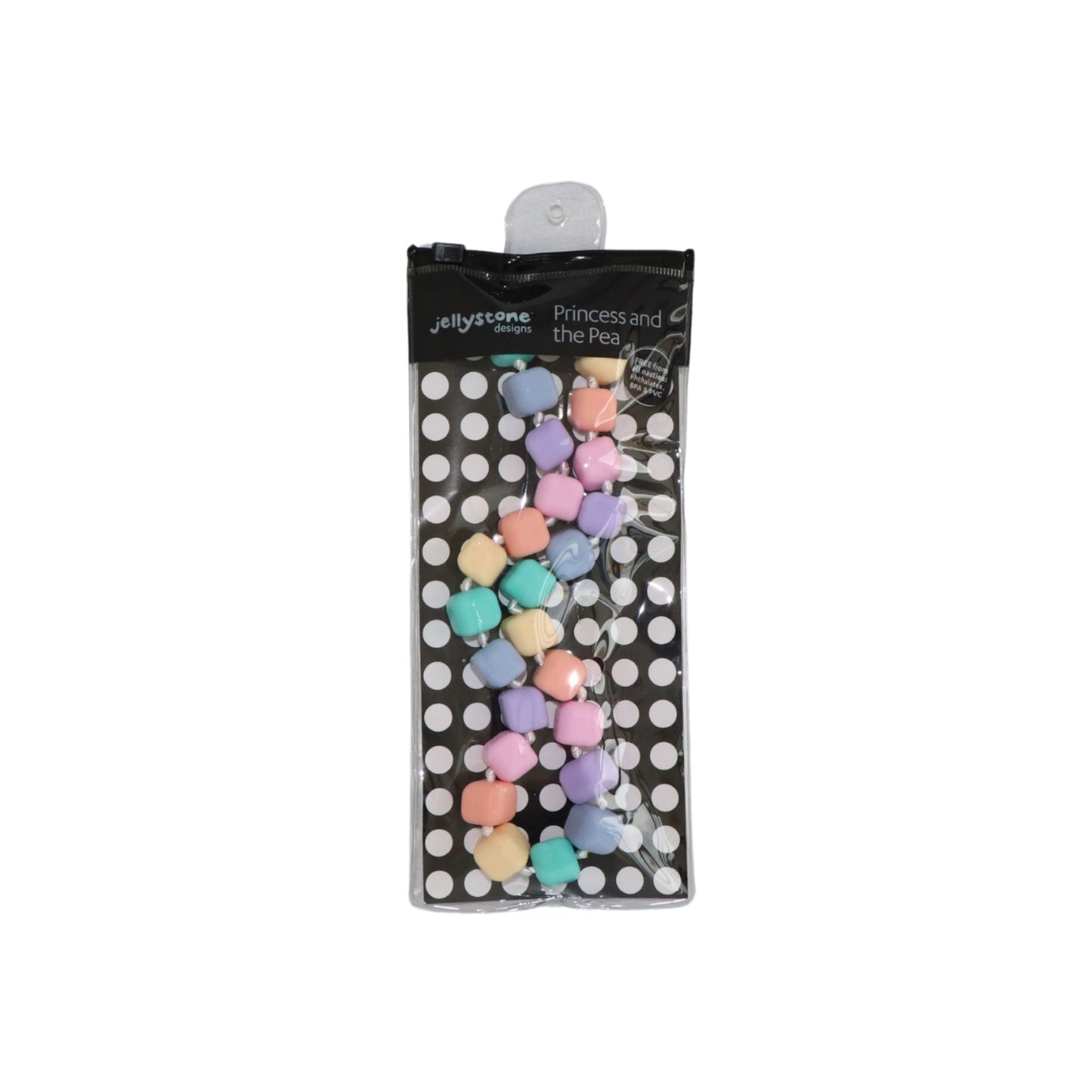 Jellystone Designs Chew Necklace Princess the Pea in Pastel in packaging