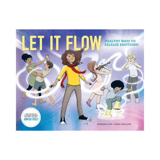 Book cover of 'Let It Flow' with cartoon characters and colourful design