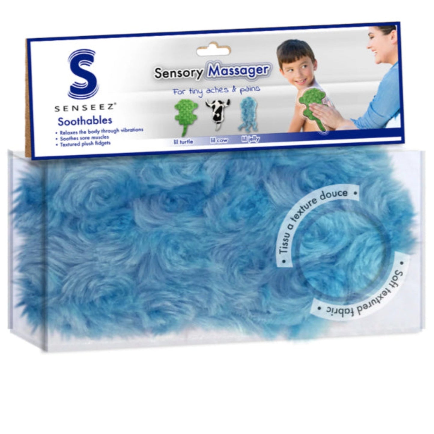 Packaging of the Senseez Soothables Sensory Massager in the Lil Jelly pattern