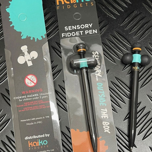 Sensory Fidget Pen by Kaiko with Quiet Spinner Feature in packaging