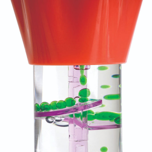 Close up of a Sensory Stick Spiral Liquid Timer Spiral Bubble Timer - Visual timer fidget