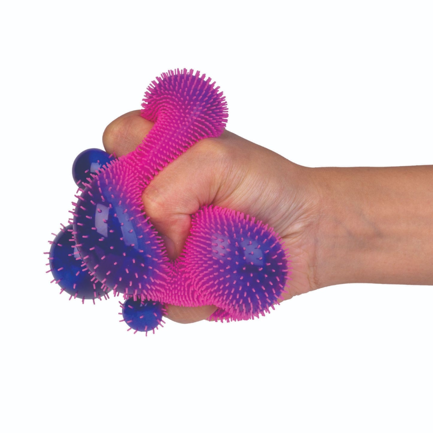 Smooshos Colour Change Furry Ball Stress Ball changing from pink to blue