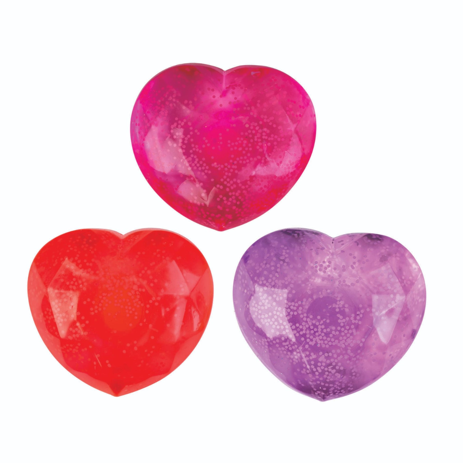 Smooshos Super Squeeze Glow in the Dark Heart Stress Ball Squishy in Red, Pink and Purple