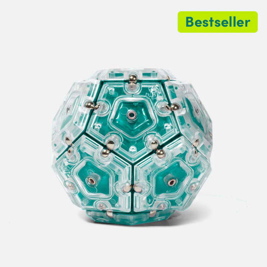 Geometric fidget magnets with a 'Bestseller' label on a white background