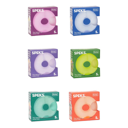 Six boxed SPEKS. squishy toys arranged in a 3-by-2 grid on a white background.