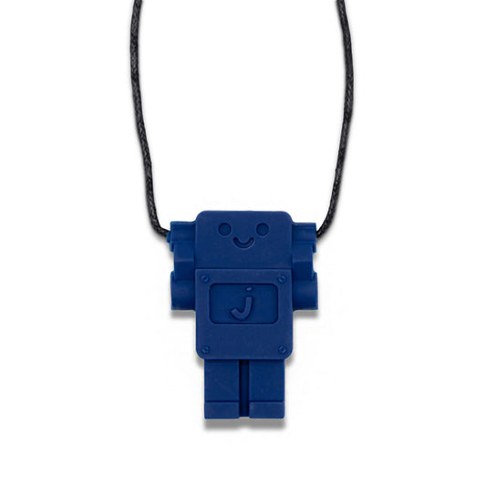 Chew Necklace - Robot - School Blue