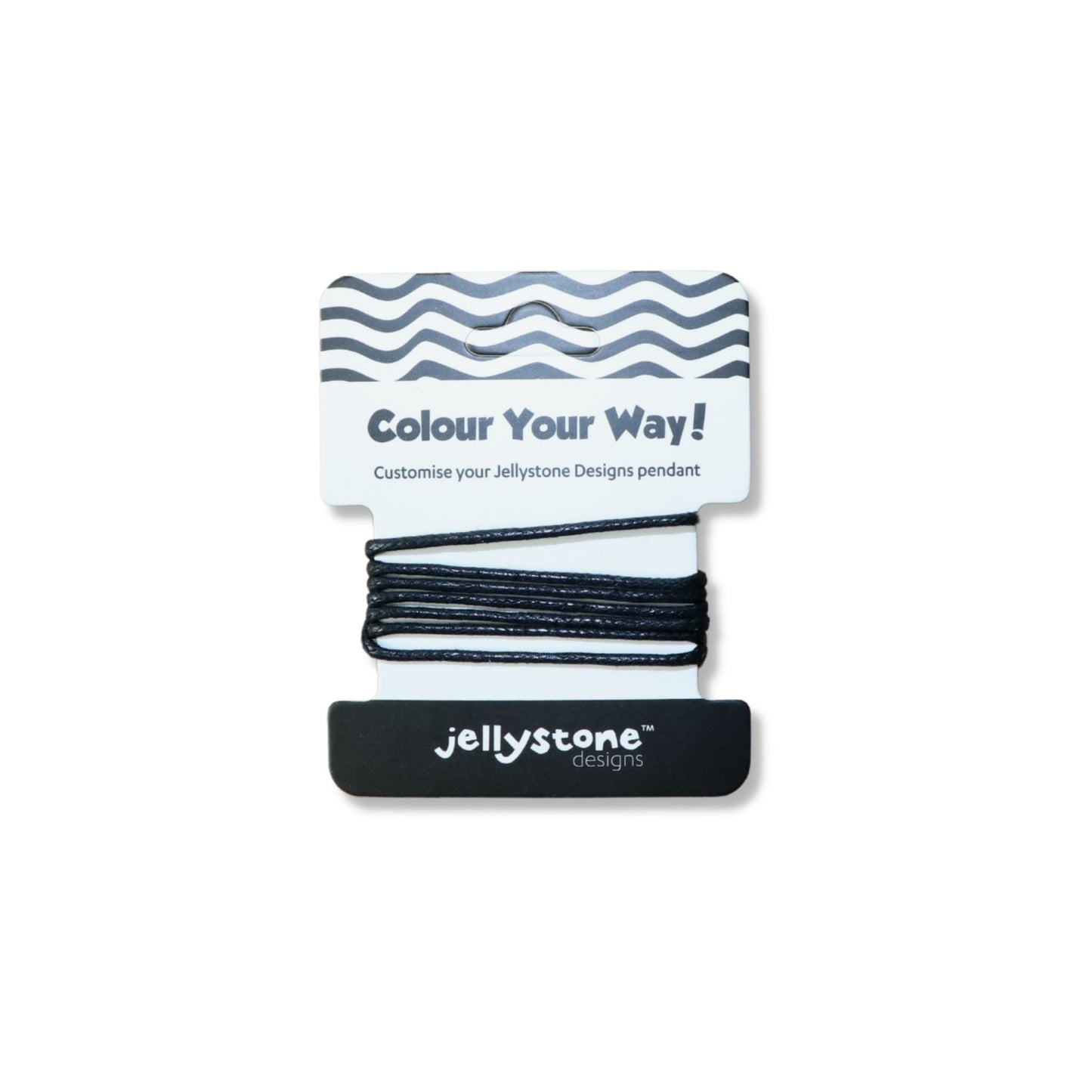 Jellystone Designs Kids Chew Pendant Cord Black with pull apart clasps on card