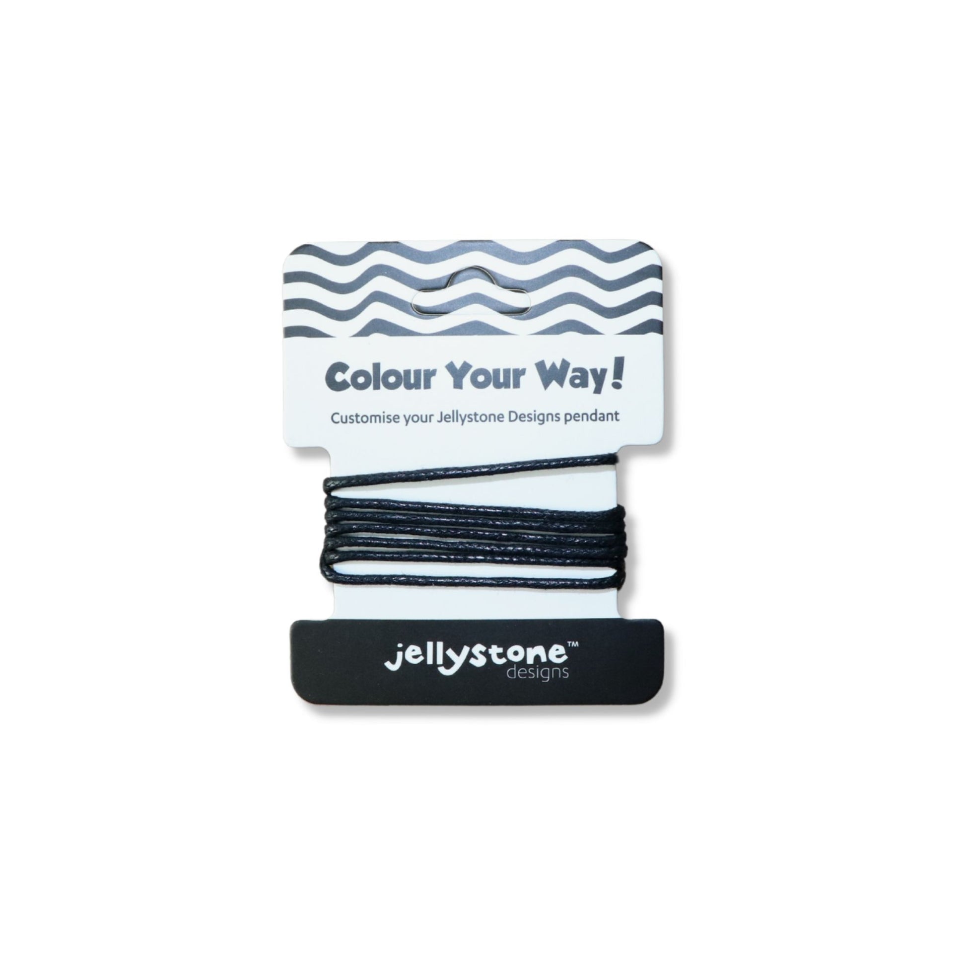 Jellystone Designs Kids Chew Pendant Cord Black with pull apart clasps on card