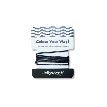 Jellystone Designs Kids Chew Pendant Cord Black with pull apart clasps on card
