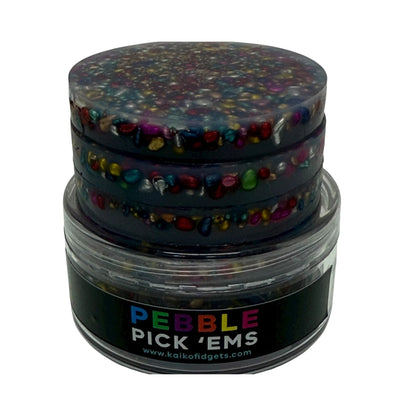 Pebble Pick 'Em Stack - Natural Painted Stone - 3-Pack Refill Discs