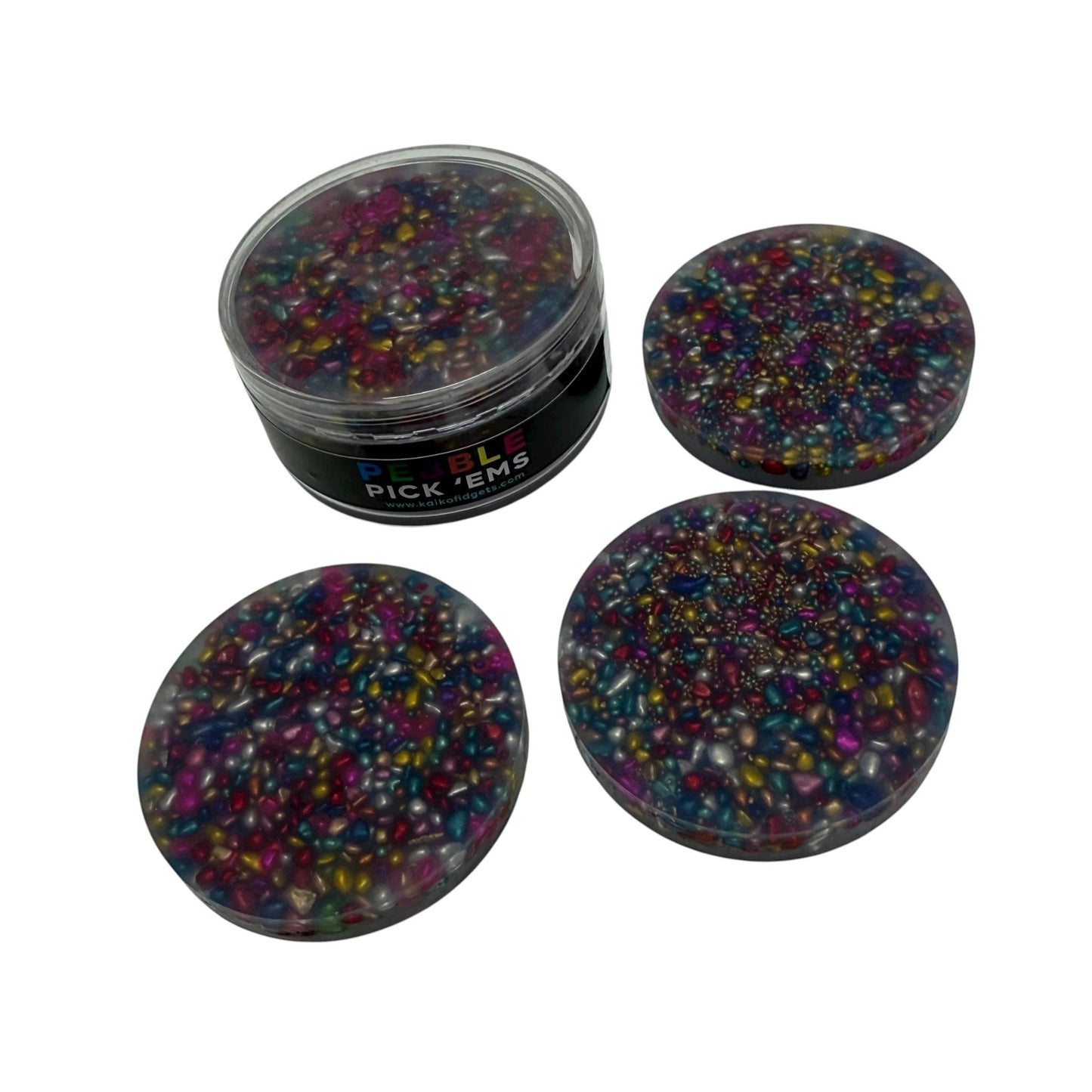 Pebble Pick 'Em Stack - Natural Painted Stone - 3-Pack Refill Discs