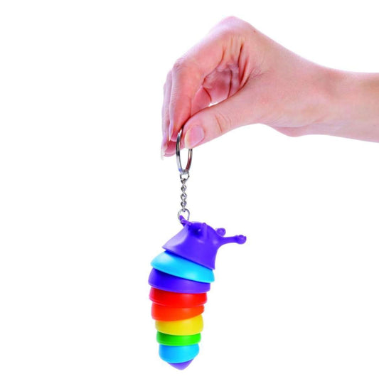 Rainbow Sensory Slug Keychain