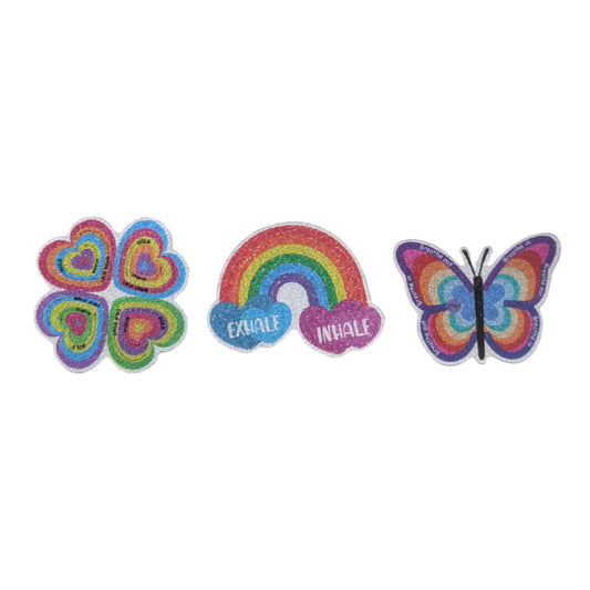 Sensory Stickers 3pack - Heart, Rainbow, Butterfly designs