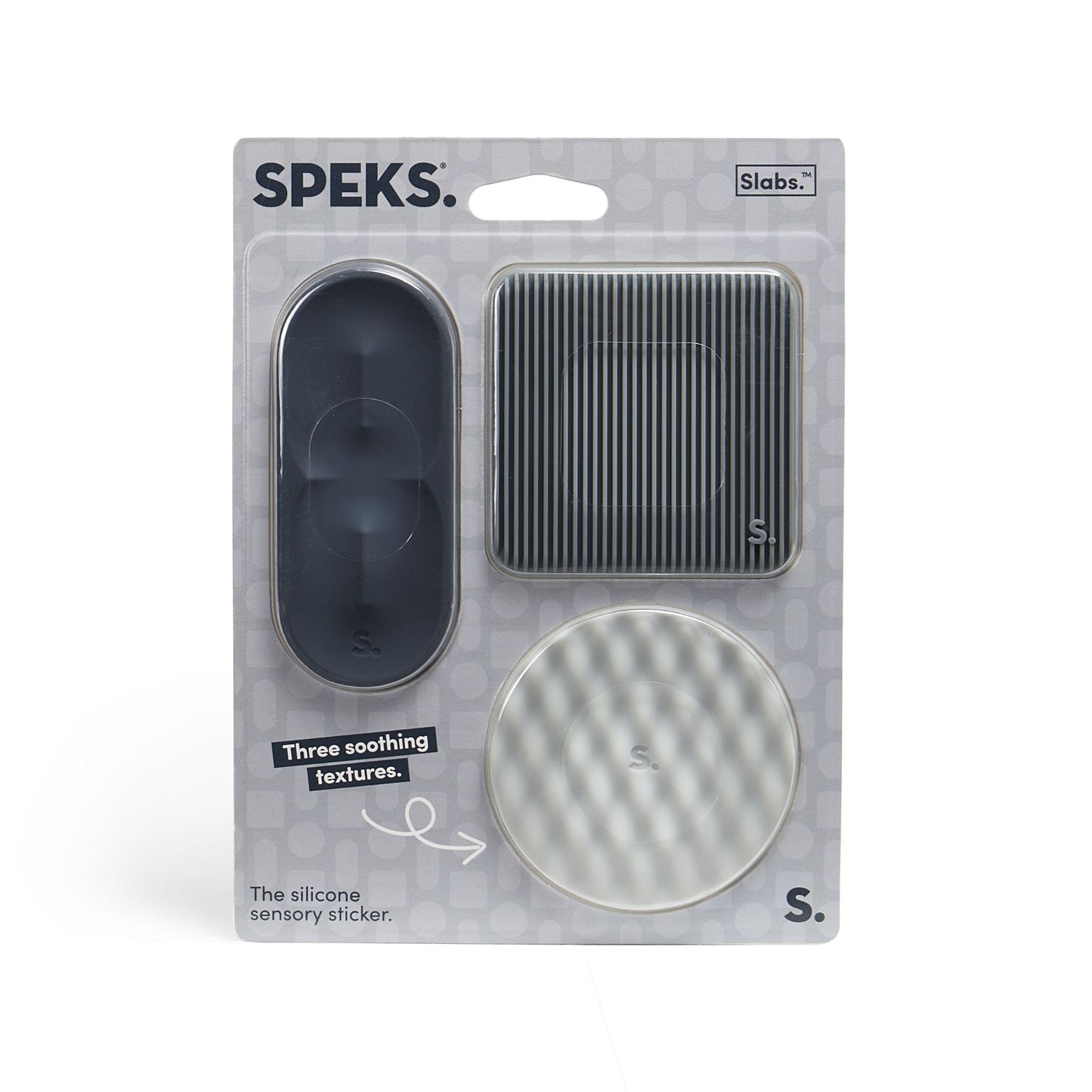 Slabs Silicone Sensory Sticker - Grey 3-pack