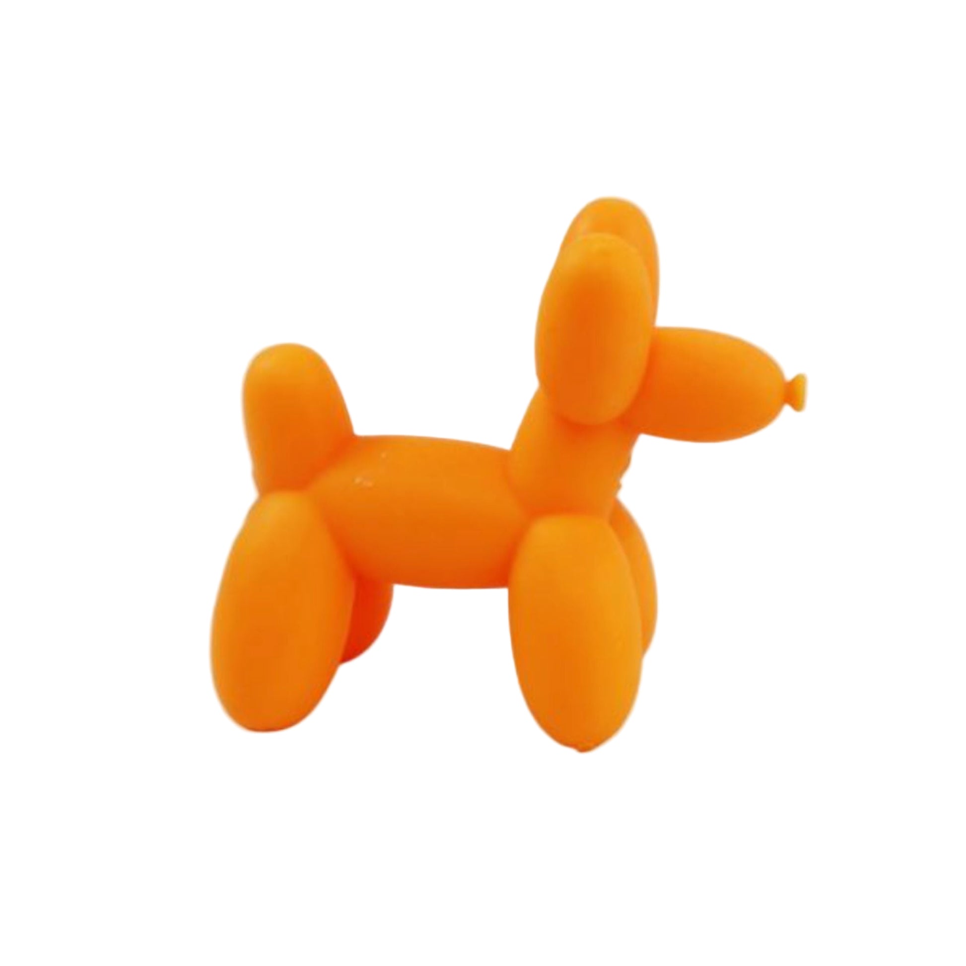 Orange balloon animal dog squishy on a white background