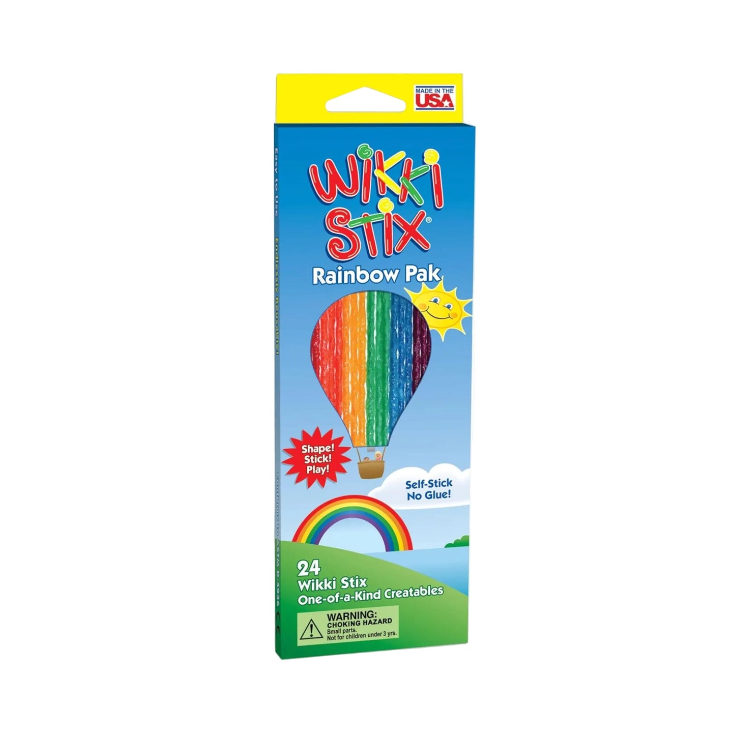 Packaging of Wikki Stix Rainbow Pak on a white background